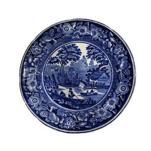 Vintage Blue Crescentware by George Jones & Sons 10.38" First Introduced in 1864